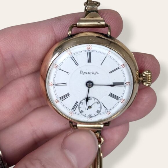 Antique Omega GF Converted Pocket Watch - Picture 4 of 12